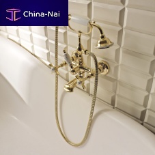 Double-handle shower mixer tap AN116OLfor bathtubwall-mountedmetal