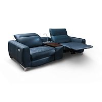 Contemporary sofa JAZZ BLUleatherbeigeblue