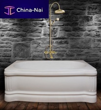 Rectangular bathtub-shower combination ELECTRAfree-standinghydromassageacrylic