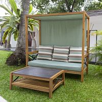 Contemporary daybed BALTAZARsteelacaciaexotic wood