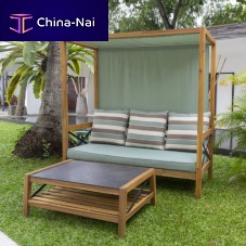 Contemporary daybed BALTAZARsteelacaciaexotic wood