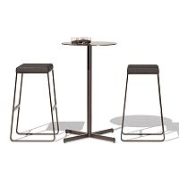 Contemporary high bar table SITlacquered aluminumaluminum baseround
