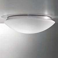 Contemporary ceiling light BISroundblown glassopalescent glass