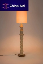 Floor-standing lamp Brew linenwalnutceramic