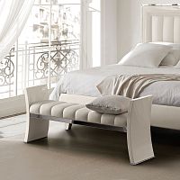 Traditional upholstered bench RICHARDleatherwooden