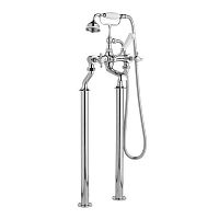 Double-handle shower mixer tap TWAINfloor-mountedbrassbathroom