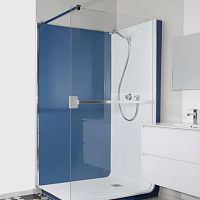 Walk-in shower glasswith hinged doorrectangular