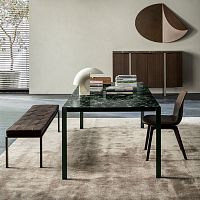 Contemporary table HALFmarblemetal baserectangular