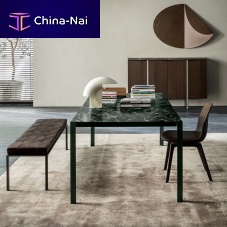 Contemporary table HALFmarblemetal baserectangular
