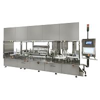Piston filler-capper OPTIMA CONTILINEwith mass flow meterbottle topsyringe