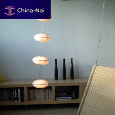 Floor-standing lamp 4 COCONSstainless steelJapanese papercontemporary