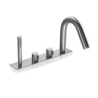 Double-handle bathtub mixer tap INS208deck mountedstainless steelbathroom