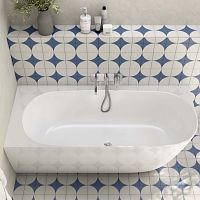 Oval bathtub Lussari LH 1700cornerfreestandingback to wall