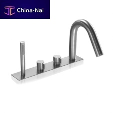 Double-handle bathtub mixer tap INS208deck mountedstainless steelbathroom