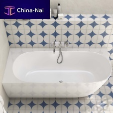 Oval bathtub Lussari LH 1700cornerfreestandingback to wall