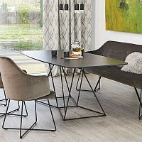 Minimalist design dining table FLOWwoodensteel baserectangular
