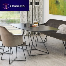 Minimalist design dining table FLOWwoodensteel baserectangular