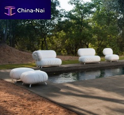 Contemporary pouf ARUGAfabricaluminumgarden