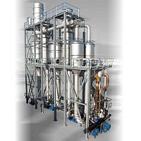 Thermal evaporator processfor liquid concentrationfruit puree
