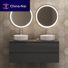 Double washbasin cabinet Signaturewall-hungwoodencontemporary