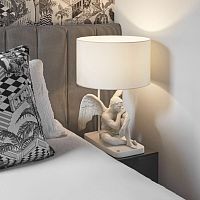 Bedside table lamp Protective Angelporcelaincontemporarycorded