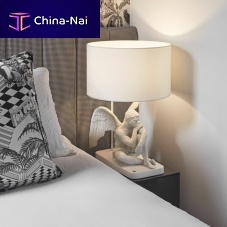 Bedside table lamp Protective Angelporcelaincontemporarycorded