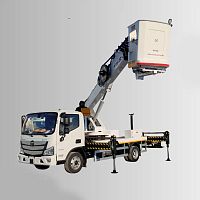 Truck-mounted articulated boom lift for multiple applications