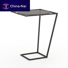 Contemporary side table LOOwalnutlacquered woodoak
