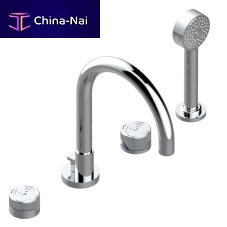 Double-handle bathtub mixer tap ZOOM.5countertopchromed metalbathroom