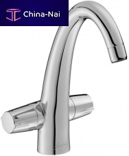Double-handle washbasin mixer tap LVATION: E18870countertopchromed metalbathroom