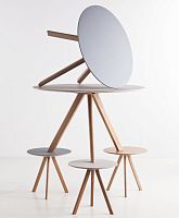 Contemporary table CPH20oaklinoleumround