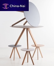Contemporary table CPH20oaklinoleumround