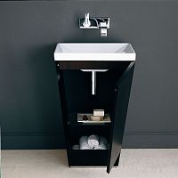 Free-standing washbasin cabinet PATIOwoodencontemporarywith shelf