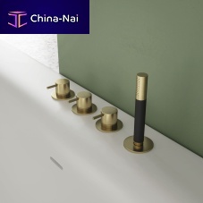 Double-handle bathtub mixer tap CB074deck mountedbrassbathroom