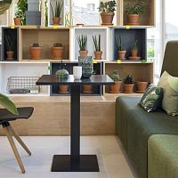 Contemporary table CROSSwoodenmetal baserectangular