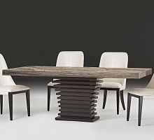 Contemporary dining table ARKnatural stonewenge baserectangular