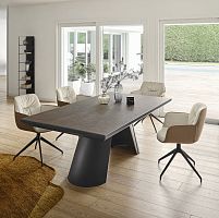 Contemporary table apianglasspainted metalceramic