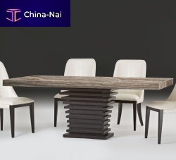 Contemporary dining table ARKnatural stonewenge baserectangular