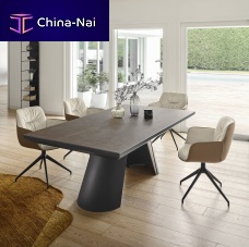 Contemporary table apianglasspainted metalceramic
