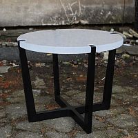 Contemporary side table ZILE 1 AND 2glassironround