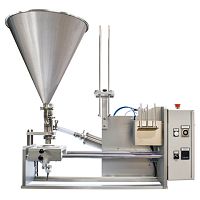 Semi-automatic filling and sealing machine RPX 5containerliquidsfor the food industry