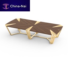 Contemporary dining table KozmusAmerican walnutpolished brass baserectangular