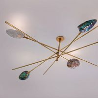 Art Deco chandelier COQUILLAGESbrass5 lightcommercial
