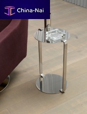 Contemporary side table AIRstainless steelroundhome