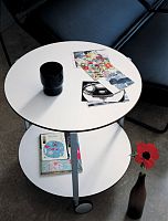 Contemporary side table GIROlaminateplasticpainted steel base