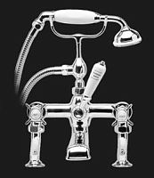 Double-handle bathtub mixer tap WB1820Cdeck mountednickelchromed metal
