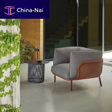 Contemporary lounge chair Cablafabricsteelwith removable cushion