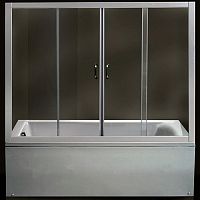 Sliding bath screen tempered glassframed