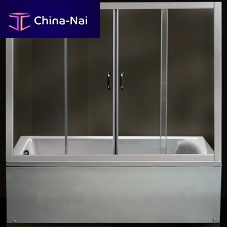 Sliding bath screen tempered glassframed