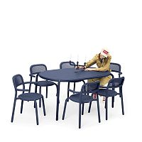 Contemporary dining table TONaluminumaluminum baseoval